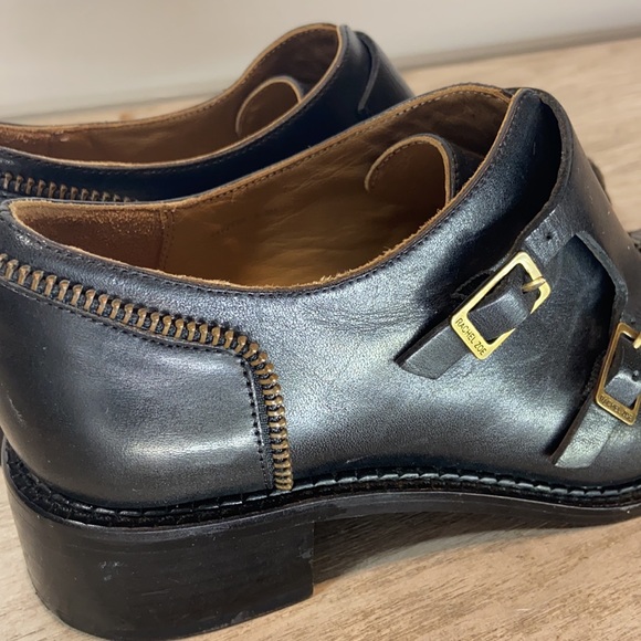 Rachel Zoe Black Leather and Snake Skin Monk Strap Buckle Shoe. Size 6.5 - Picture 6 of 7